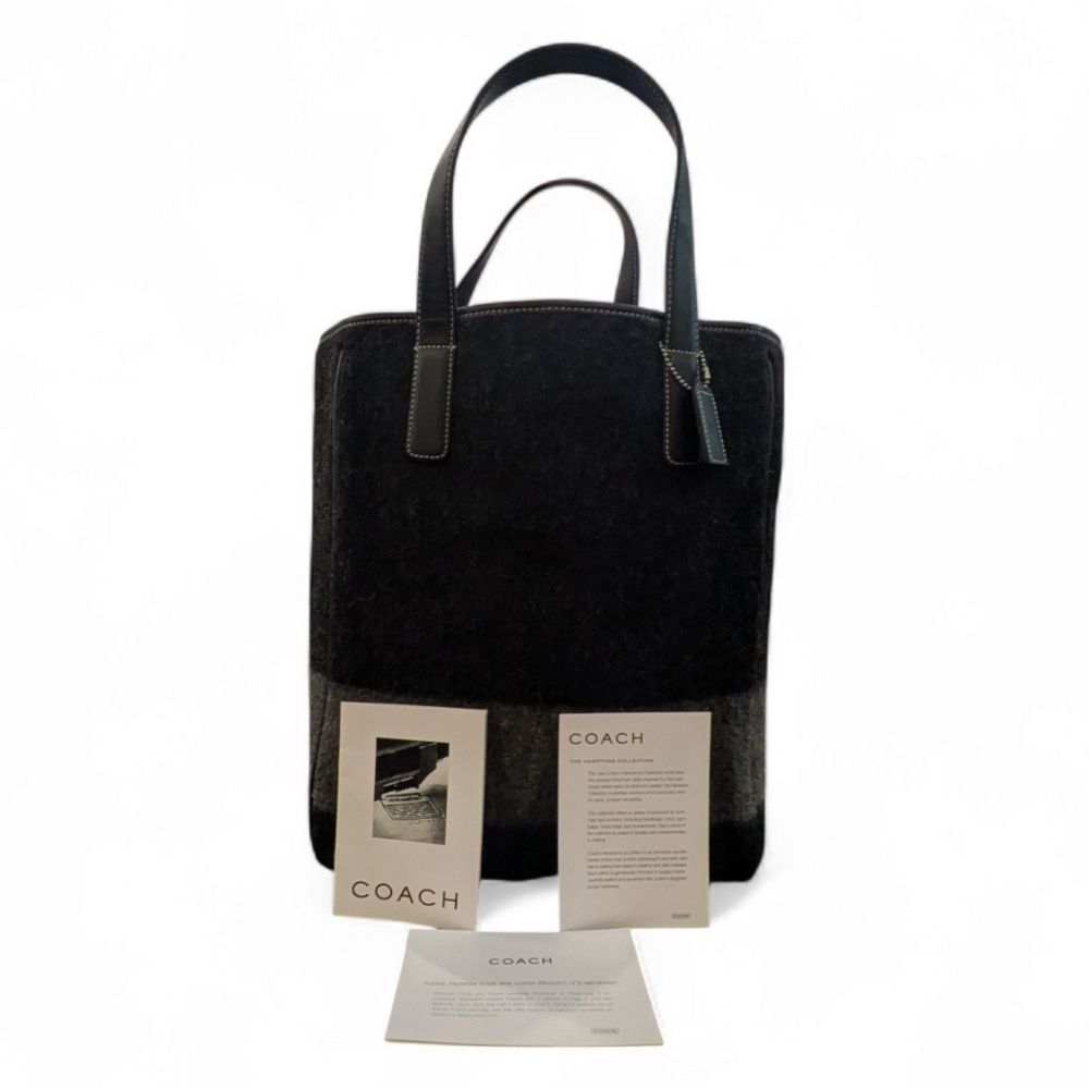 Coach Vintage 2005 Wool and Leather Tote Bag - Picture 2 of 9